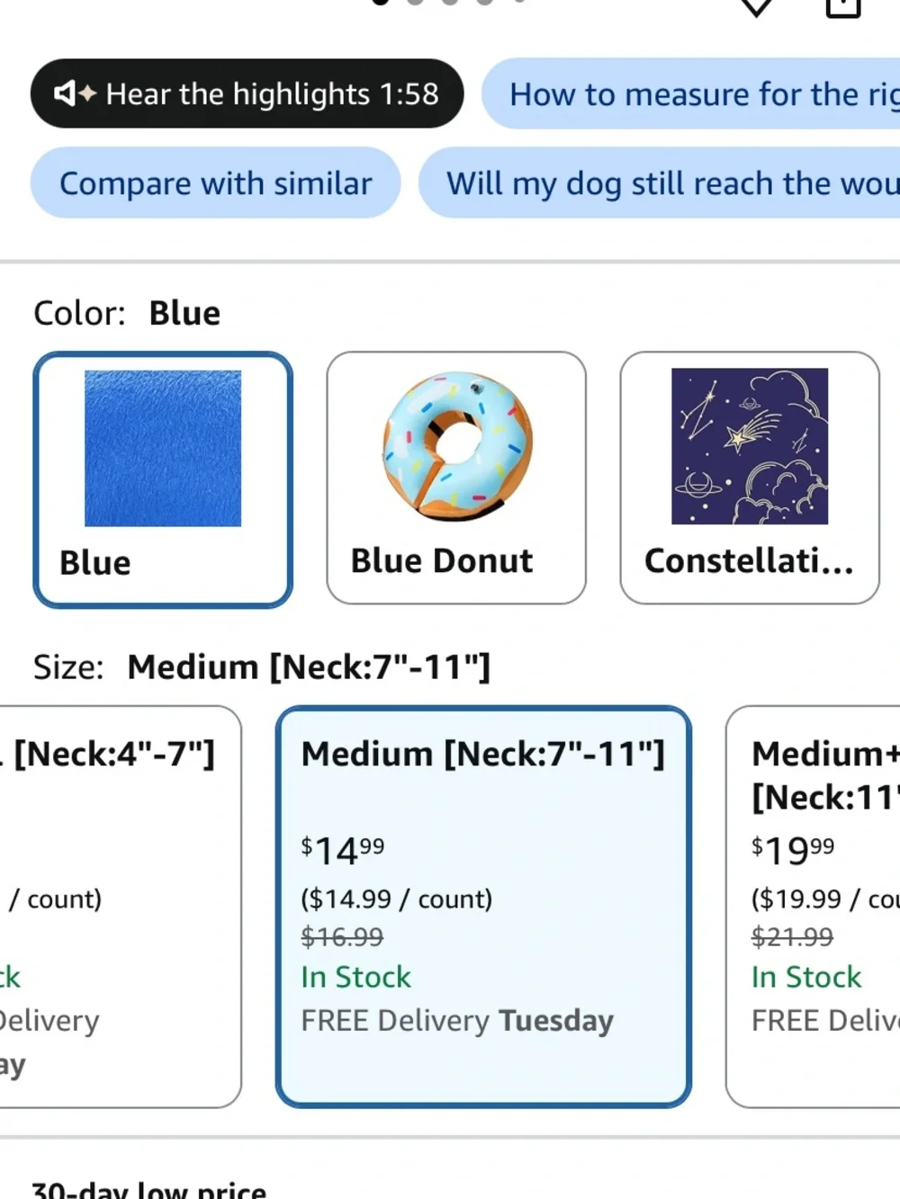 Blue Soft Inflatable Recovery Collar for Dogs - Preferred by Pets